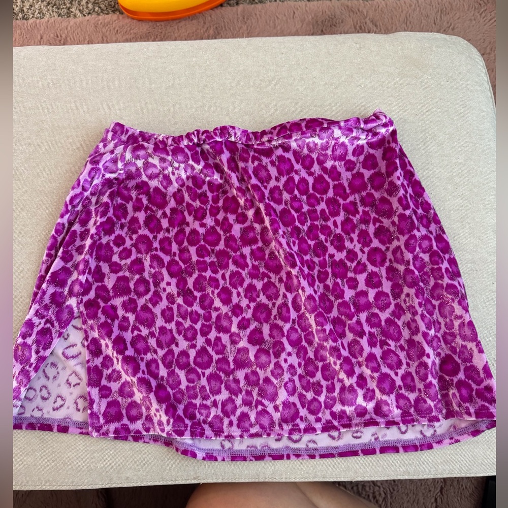 Sparkly velvet cheetah print mini skirt